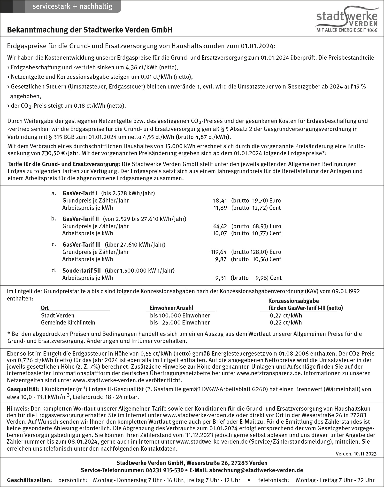 Stadtwerke Verden Erdgaspreissenkung 01.01.24 final VAZ